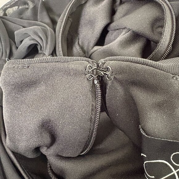 Alex Evenings Draped Cold Shoulder Long Evening Gown Size 12 Black Ruched Dress - Picture 7 of 16